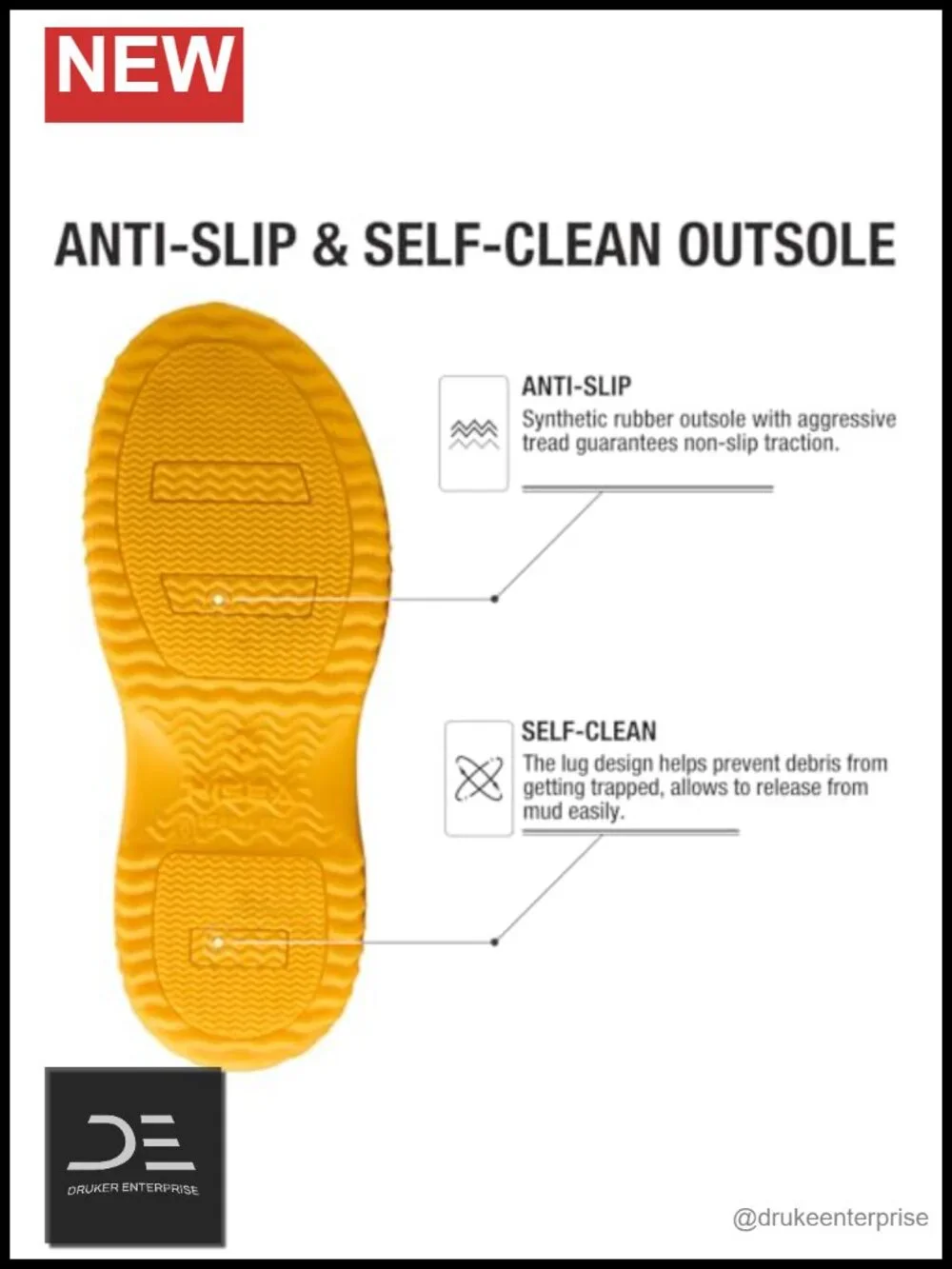 Waterproof Mid-Calf Rain Boots, Anti-Slip Neoprene Mud Boots for Gardening